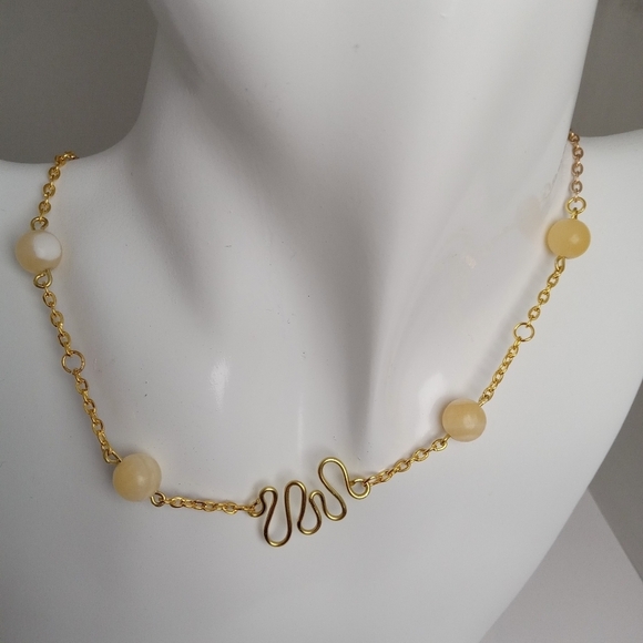 Hand Crafted Jewelry - Lemon Jade Wire Wrapped Necklace